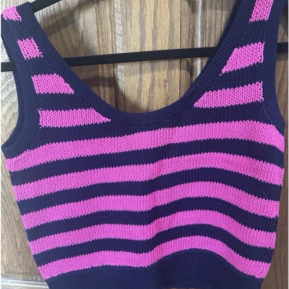 St. John Basic Knit Shell Tank Top Bright Pink/Na… - image 3